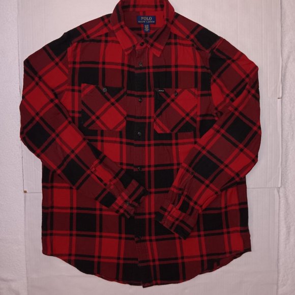 POLO RALPH LAUREN PLAID SHIRT *FITS LIKE SMALL says XL (was shrunk & sold as XL) - Picture 3 of 5